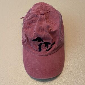 Washed Rose Baseball Cap with Great Lakes Embroidery